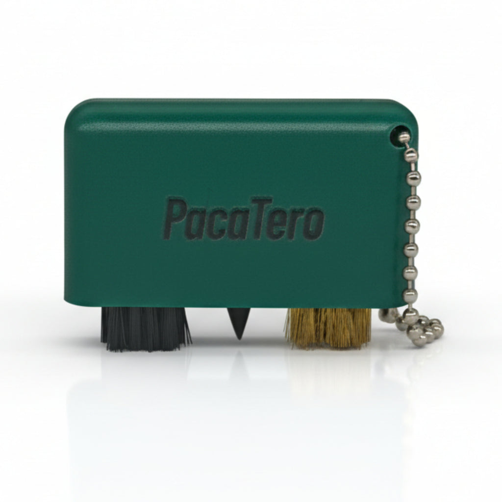 PacaTero Golf Club Groove Cleaner – Dual-Bristle Brush with Debris Pick & Keychain Attachment